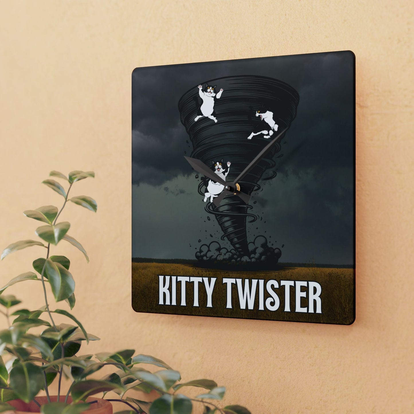 Kitty Twister Acrylic Wall Clock - Home Decor - EpiAl's Shop