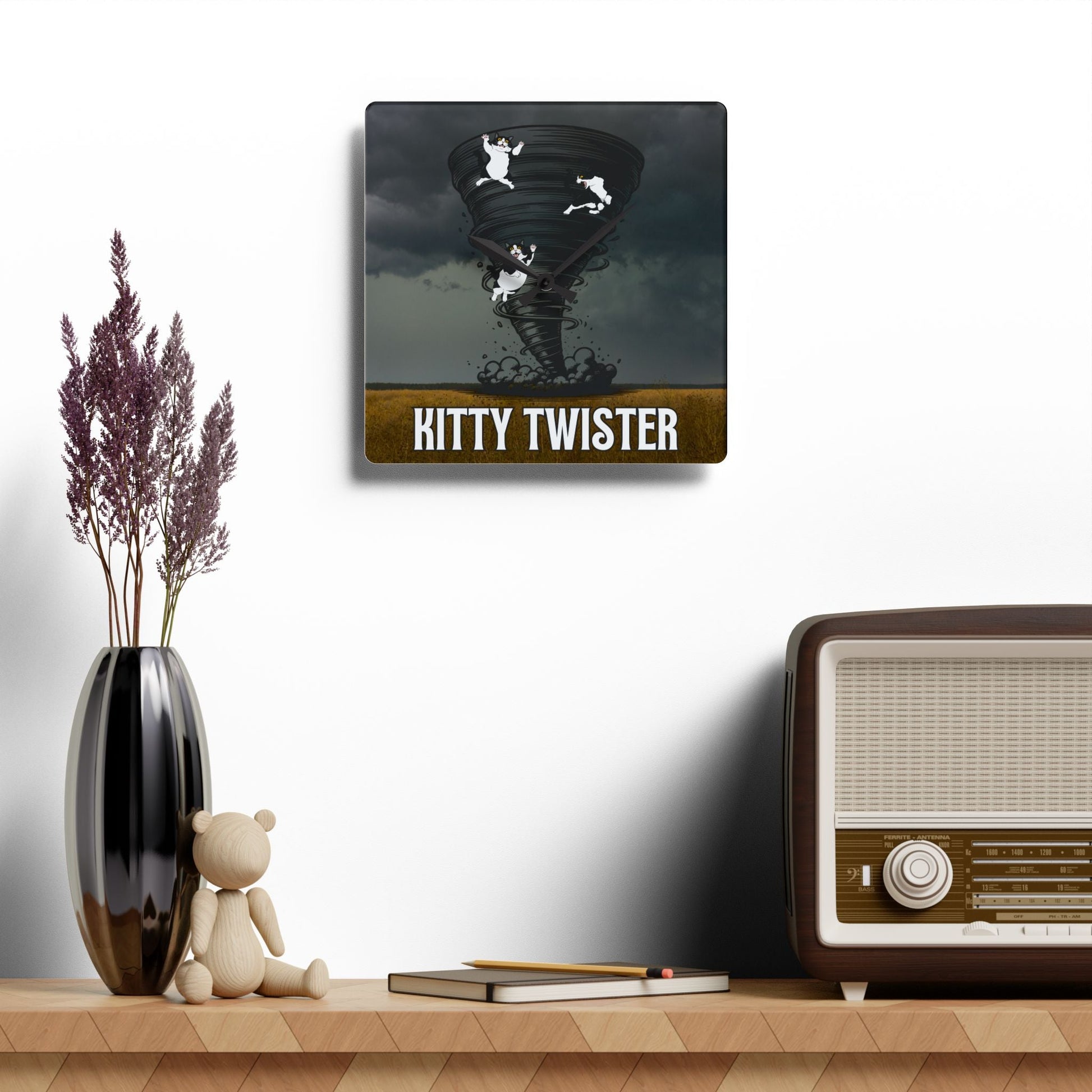 Kitty Twister Acrylic Wall Clock - Home Decor - EpiAl's Shop