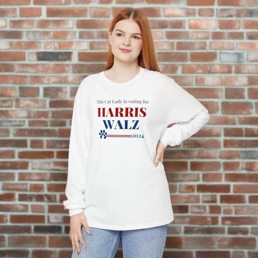 Ladies' Harris/Walz 2024 Unisex Garment - dyed Long Sleeve T - Shirt - Long - sleeve - EpiAl's Shop