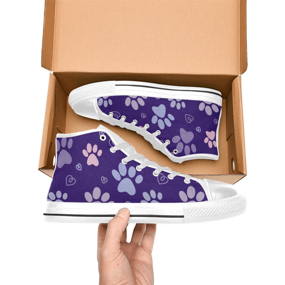 Large Lilac Paws Aquila High Top Canvas Men's Shoes - Shoes - Epileptic Al’s Shop