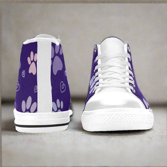 Large Lilac Paws Aquila High Top Canvas Men's Shoes - Shoes - Epileptic Al’s Shop