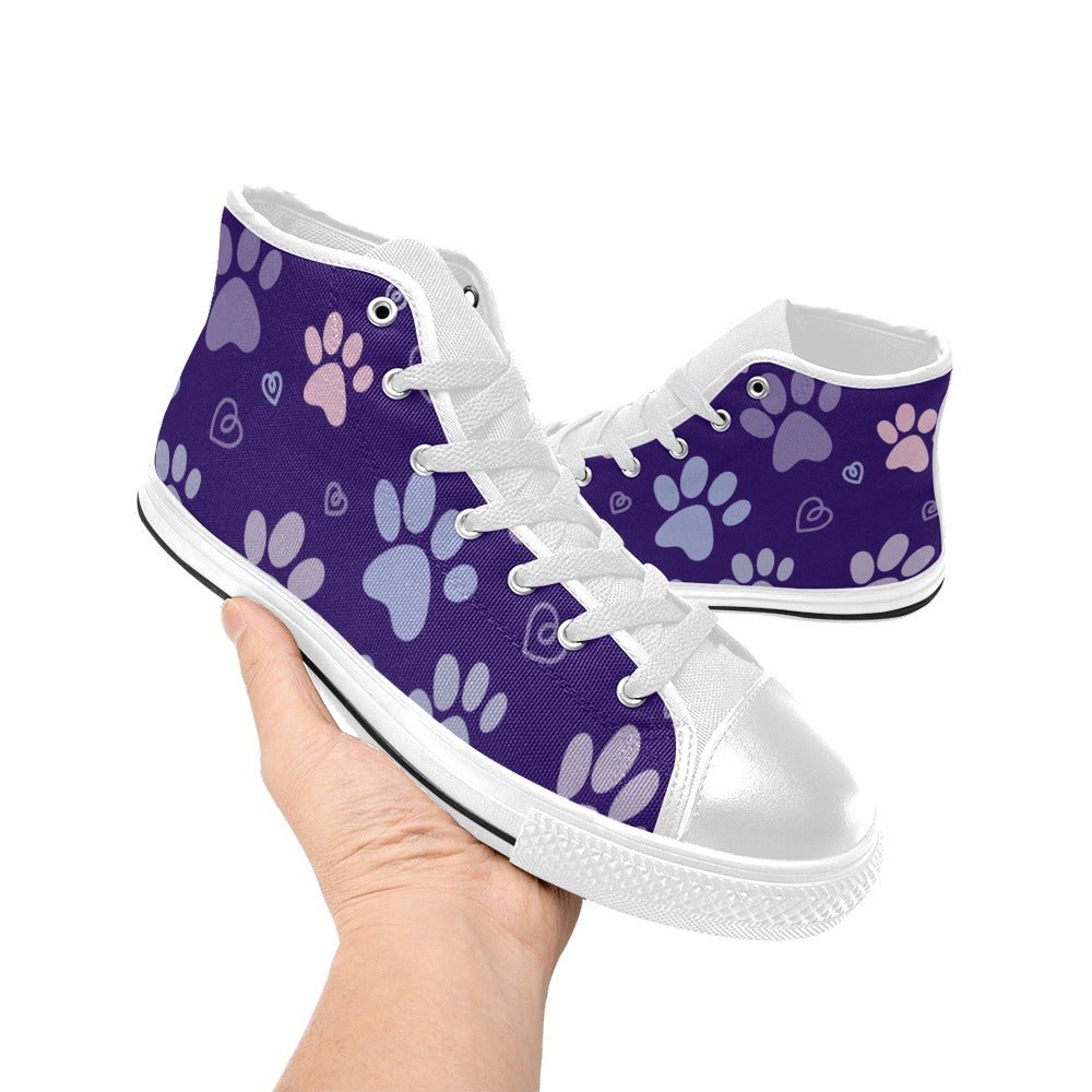 Large Lilac Paws Aquila High Top Canvas Men's Shoes - Shoes - Epileptic Al’s Shop