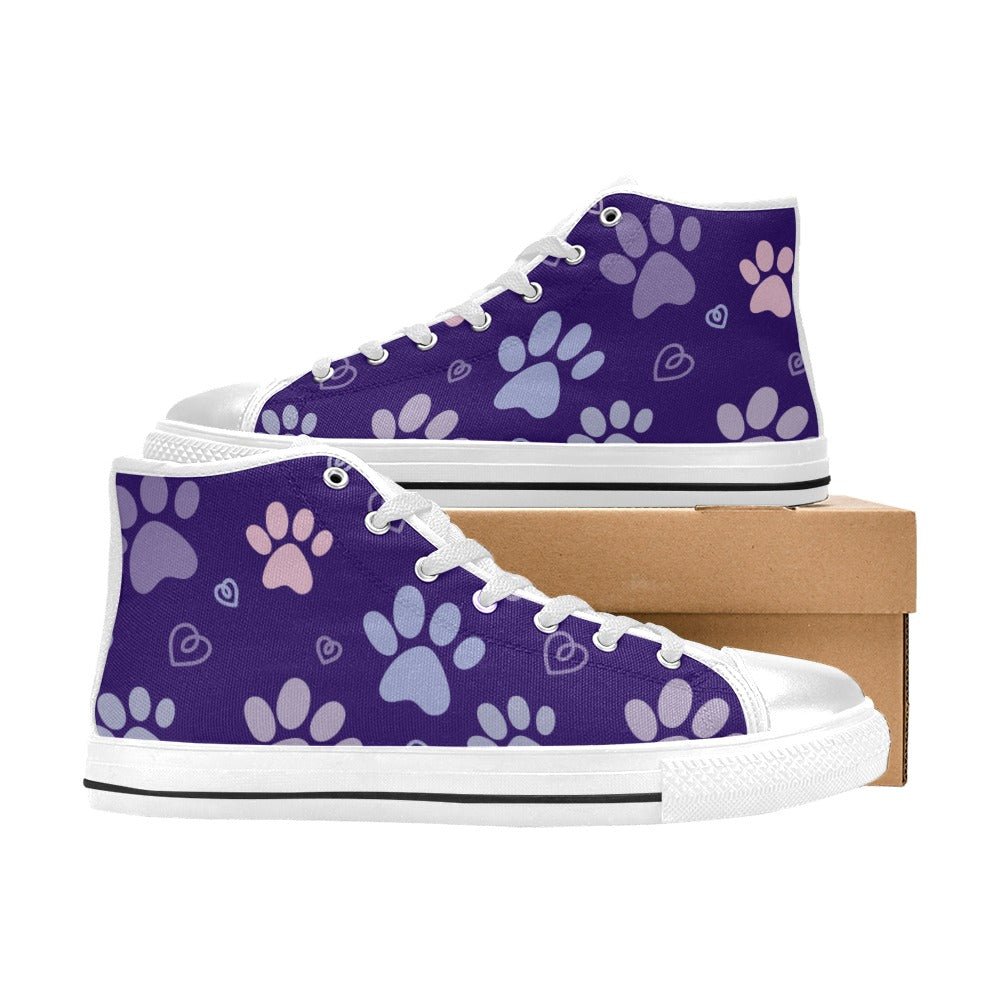 Large Lilac Paws Aquila High Top Canvas Men's Shoes - Shoes - Epileptic Al’s Shop