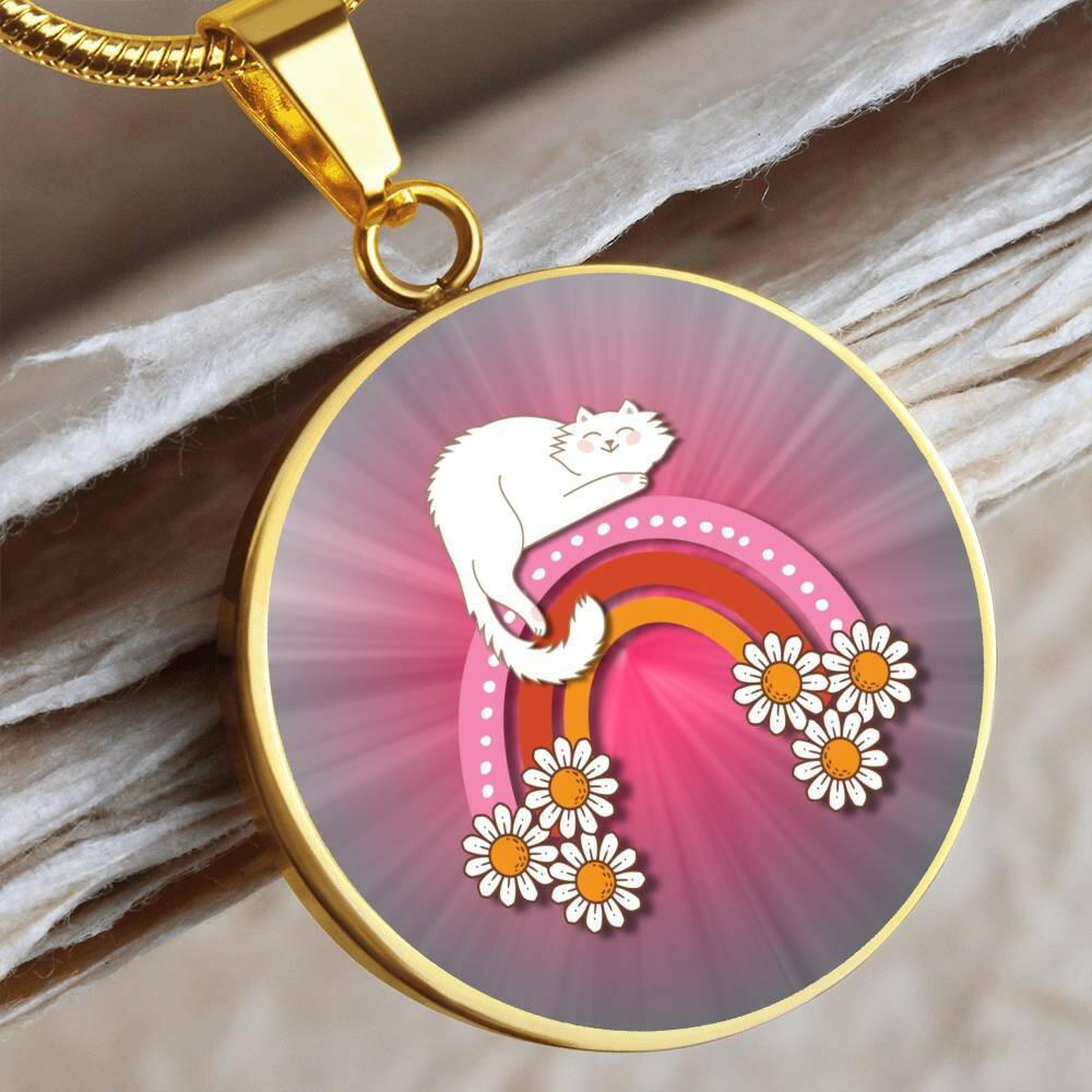 Lazy Rainbow Cat Necklace - Jewelry - Epileptic Al’s Shop