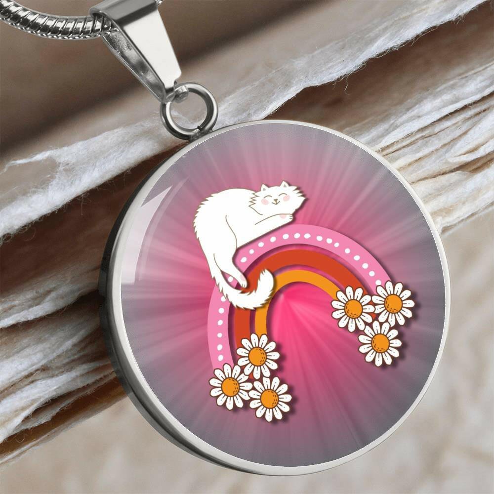 Lazy Rainbow Cat Necklace - Jewelry - Epileptic Al’s Shop