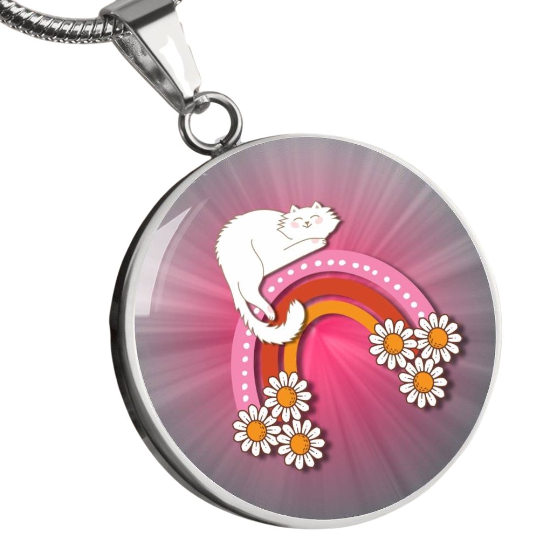 Lazy Rainbow Cat Necklace - Jewelry - Epileptic Al’s Shop