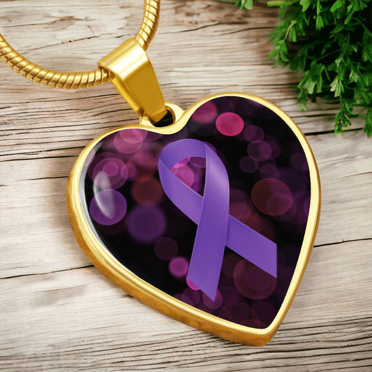 Love Purple Ribbon Necklace - Jewelry - Epileptic Al’s Shop