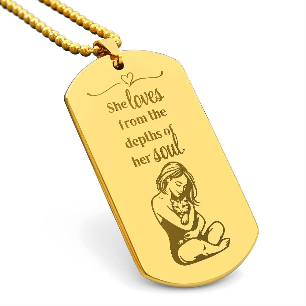 Loving Soul Engraved Dog Tag Necklace - Jewelry - Epileptic Al’s Shop