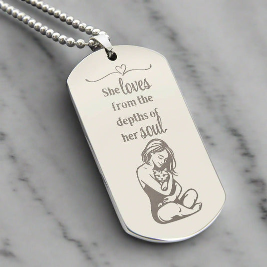 Loving Soul Engraved Dog Tag Necklace - Jewelry - Epileptic Al’s Shop