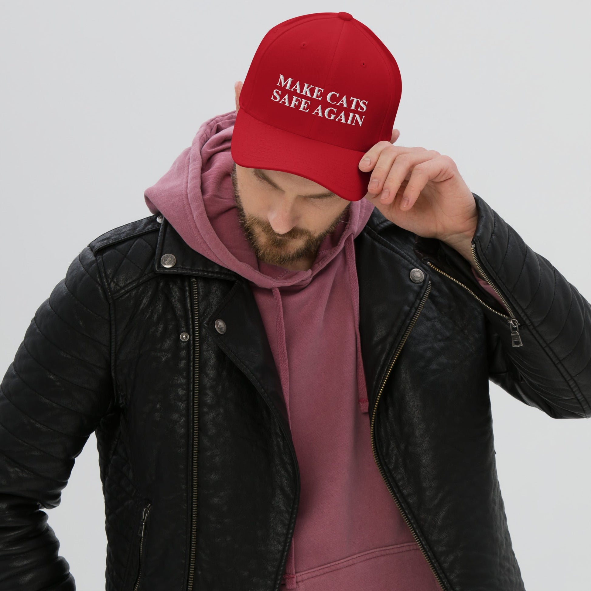 Make Cats Safe Again Red Structured Twill Cap - Hats - EpiAl's Shop