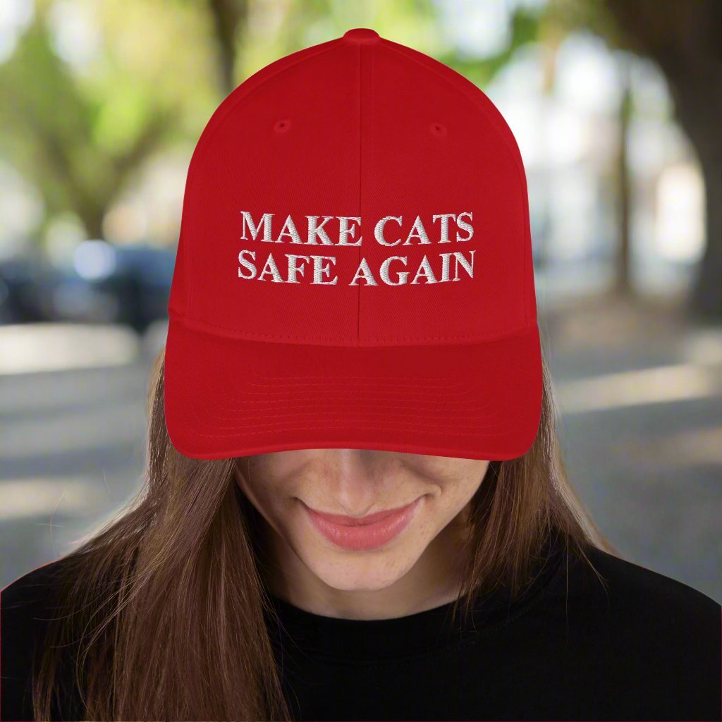 Make Cats Safe Again Red Structured Twill Cap - Hats - EpiAl's Shop