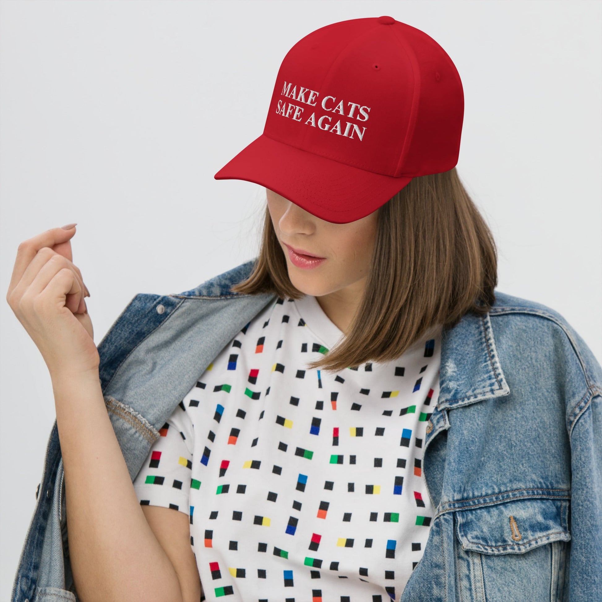 Make Cats Safe Again Red Structured Twill Cap - Hats - EpiAl's Shop