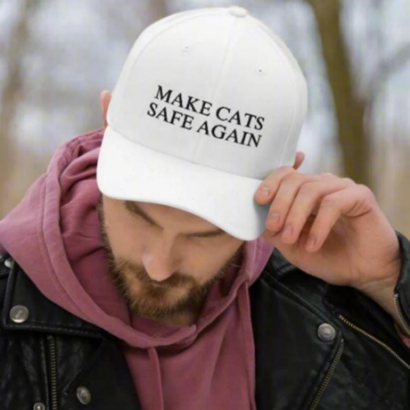 Make Cats Safe Again White Structured Twill Cap - Hats - EpiAl's Shop