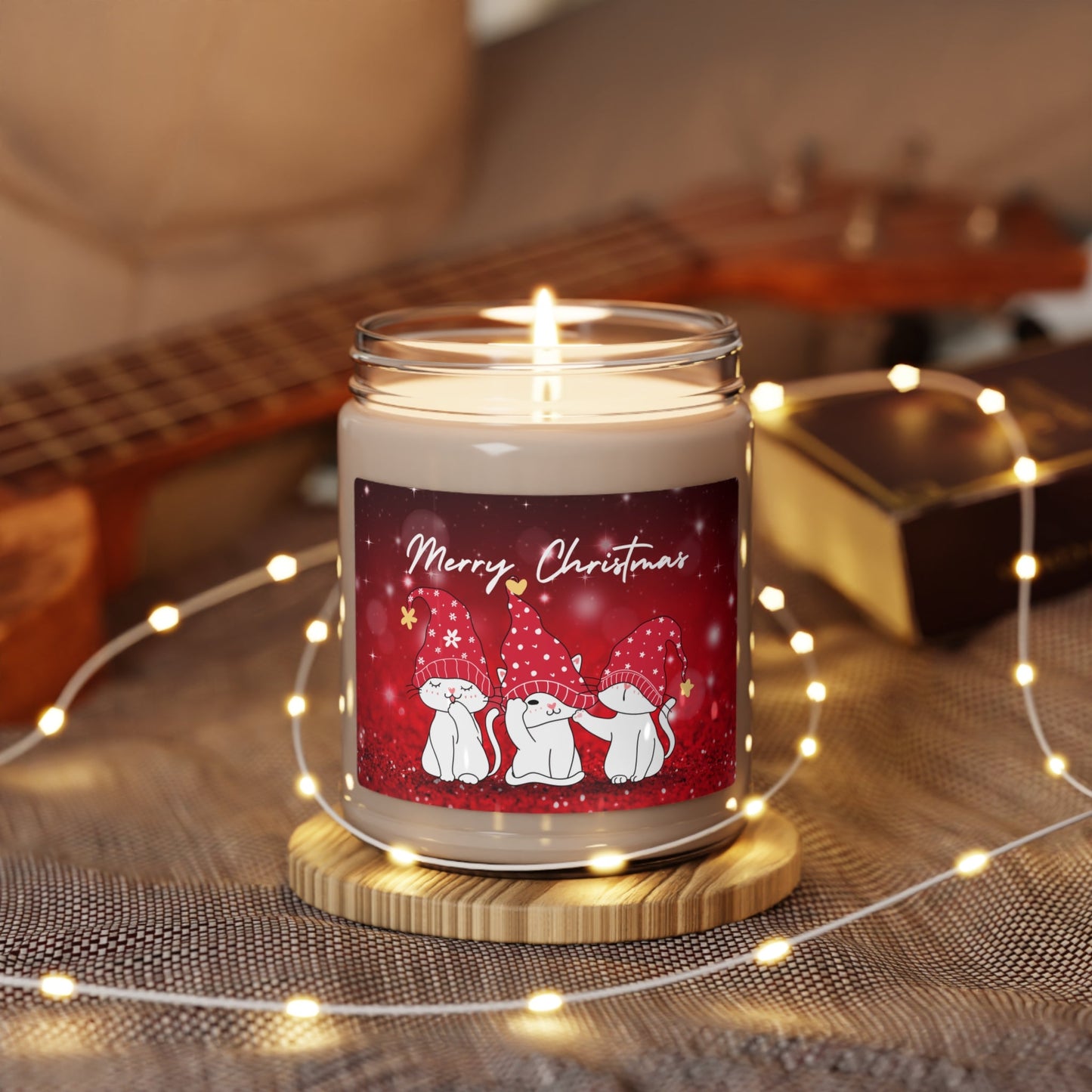 Merry Christmas Kittens Scented Soy Candle, 9oz - Home Decor - Epileptic Al’s Shop