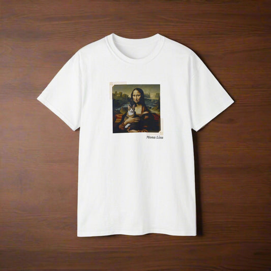 Mona Lisa Cat Unisex Ultra Cotton Tee - T - Shirt - Epileptic Al’s Shop