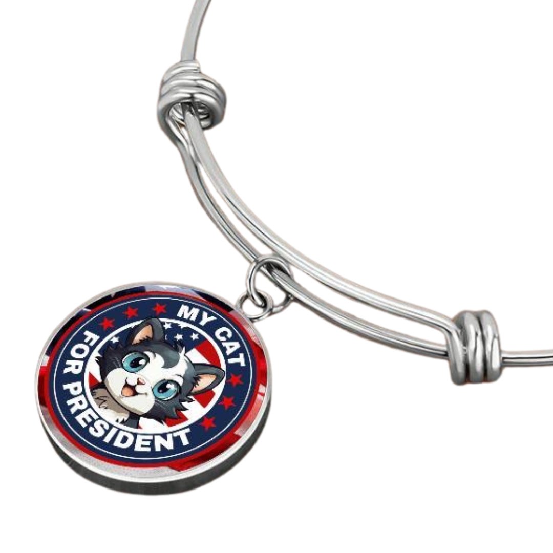 My Cat for Prez Adjustable Bangle Bracelet - Jewelry - Epileptic Al’s Shop