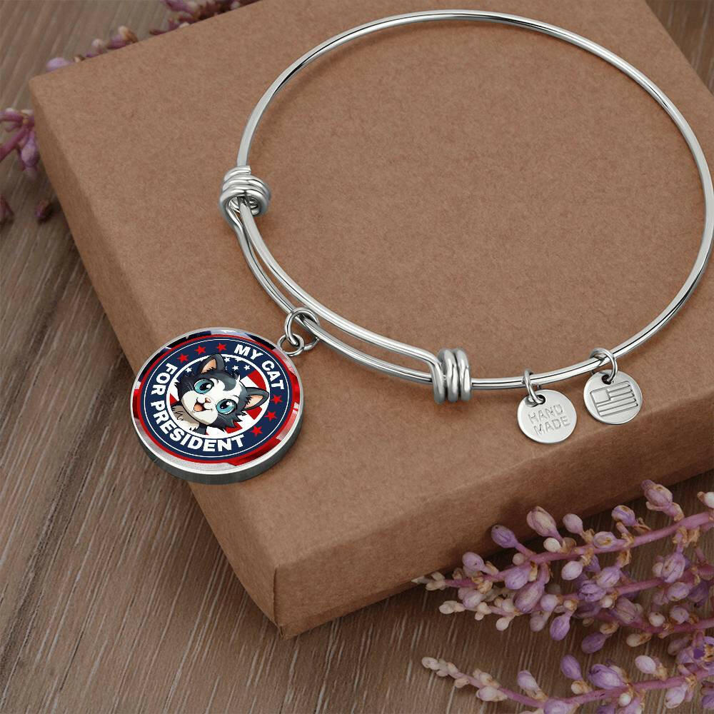 My Cat for Prez Adjustable Bangle Bracelet - Jewelry - Epileptic Al’s Shop