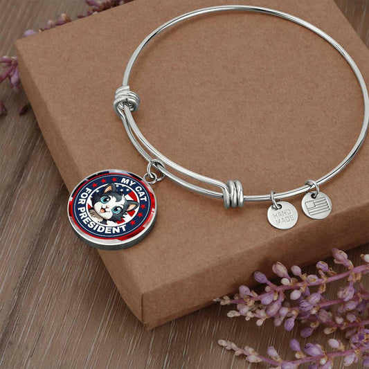 My Cat for Prez Adjustable Bangle Bracelet - Jewelry - Epileptic Al’s Shop