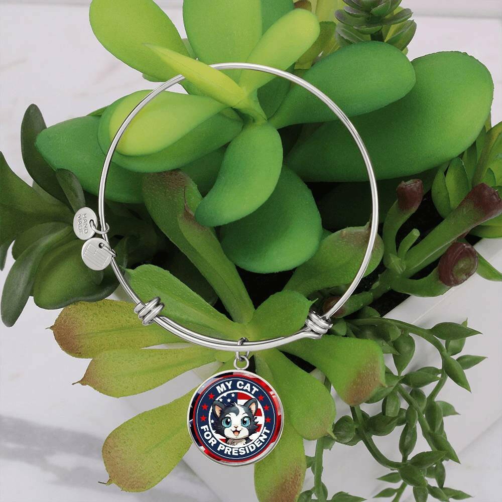 My Cat for Prez Adjustable Bangle Bracelet - Jewelry - Epileptic Al’s Shop