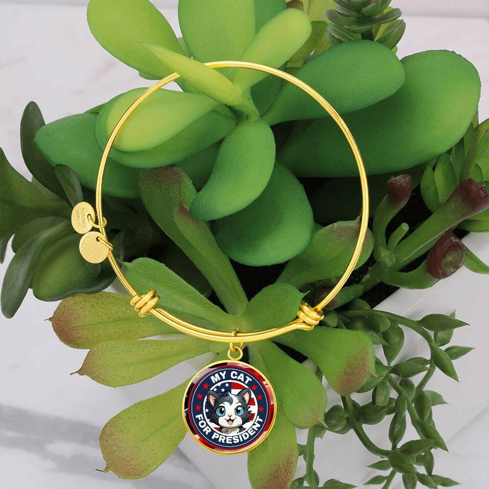 My Cat for Prez Adjustable Bangle Bracelet - Jewelry - Epileptic Al’s Shop