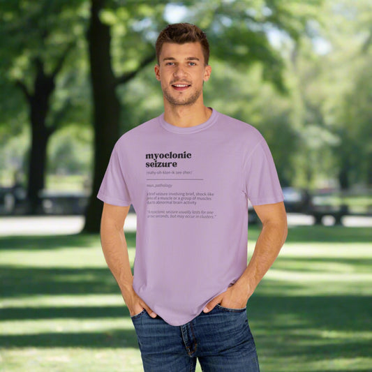 Myoclonic Seizure Definition Unisex Garment - Dyed T - shirt - T - Shirt - Epileptic Al’s Shop