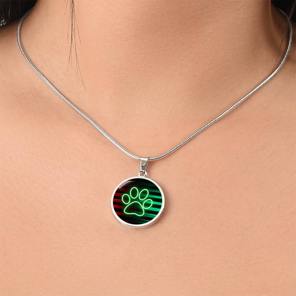 Neon Paw Necklace - Jewelry - Epileptic Al’s Shop