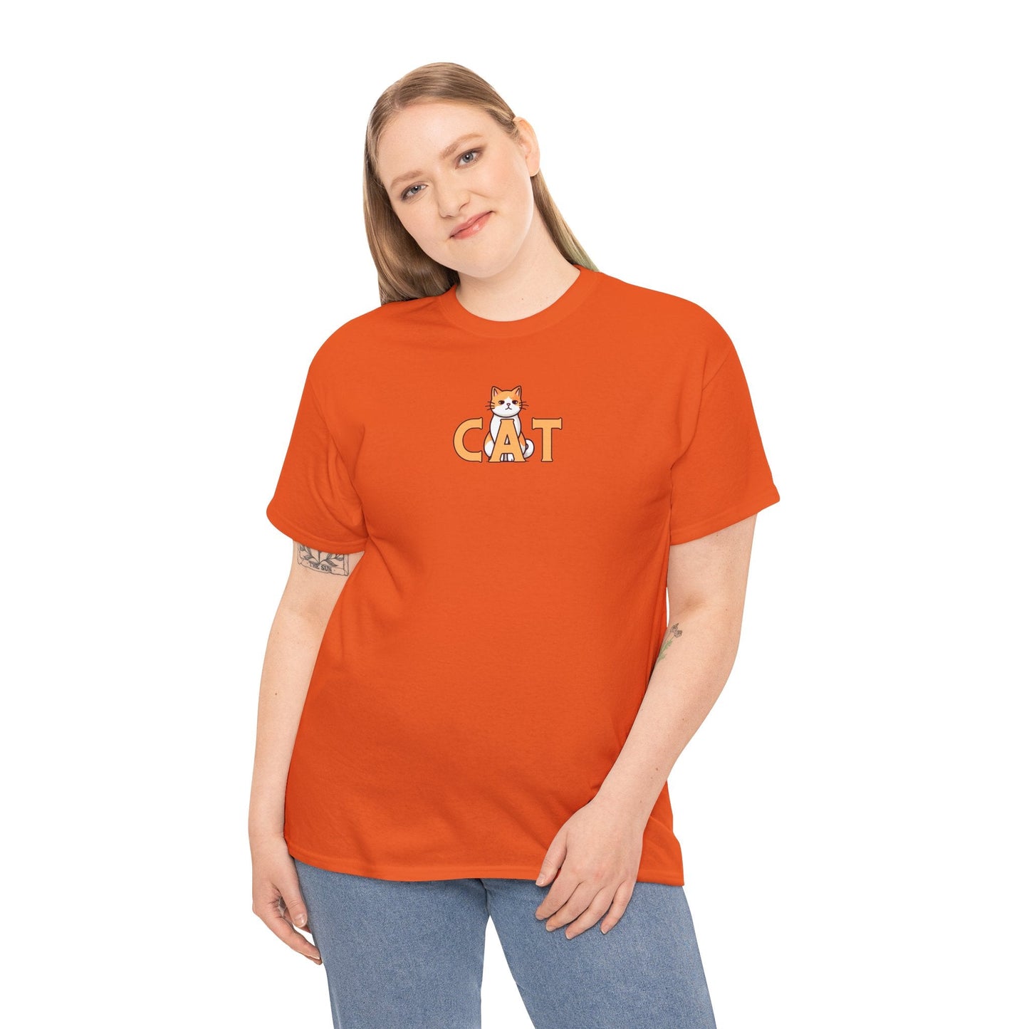 Orange Cat Unisex Heavy Cotton Tee - T - Shirt - Epileptic Al’s Shop