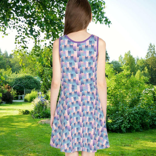 Pastel Pussycats Girls' Sleeveless Sundress - All Over Prints - Epileptic Al’s Shop