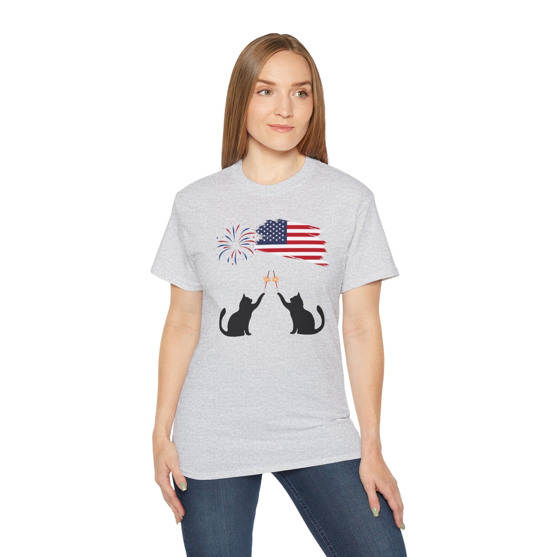 Patriotic Kitties Unisex Ultra Cotton Tee - T - Shirt - Epileptic Al’s Shop