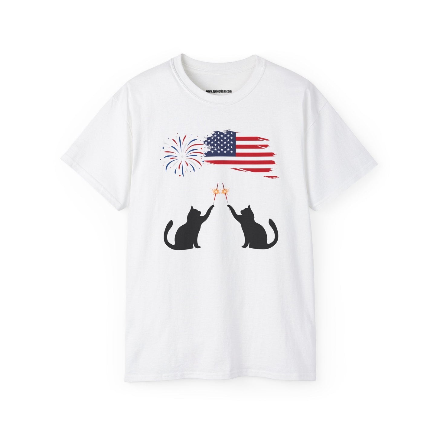 Patriotic Kitties Unisex Ultra Cotton Tee - T - Shirt - Epileptic Al’s Shop