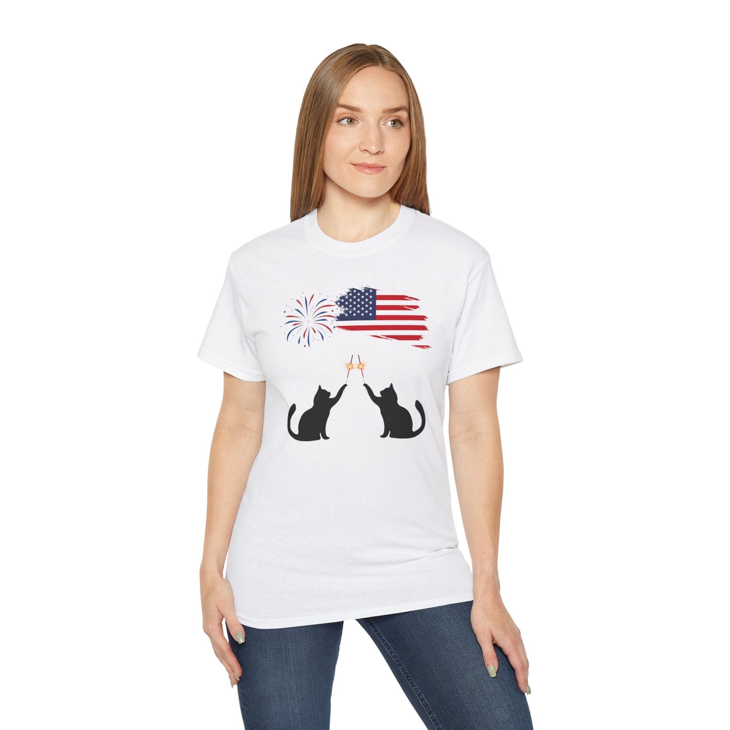 Patriotic Kitties Unisex Ultra Cotton Tee - T - Shirt - Epileptic Al’s Shop