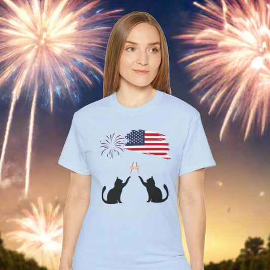 Patriotic Kitties Unisex Ultra Cotton Tee - T - Shirt - Epileptic Al’s Shop