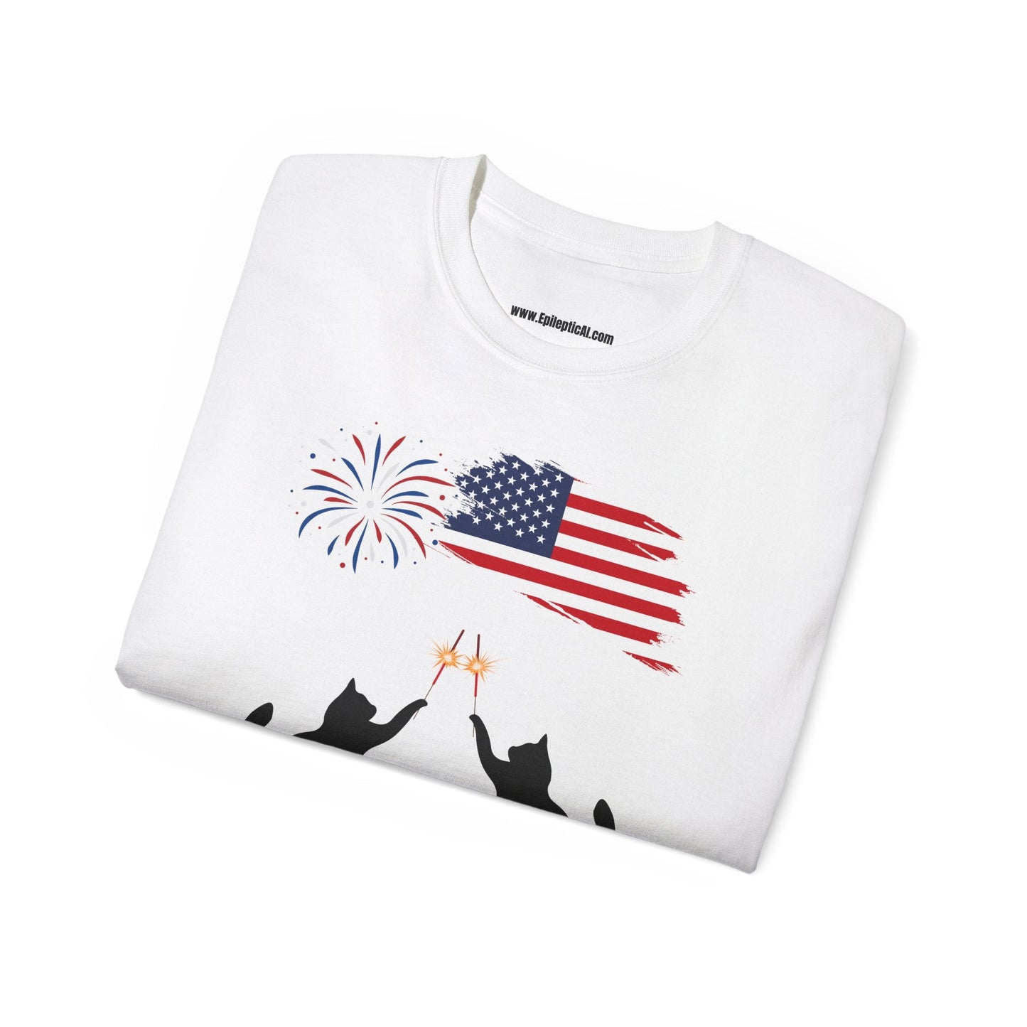 Patriotic Kitties Unisex Ultra Cotton Tee - T - Shirt - Epileptic Al’s Shop