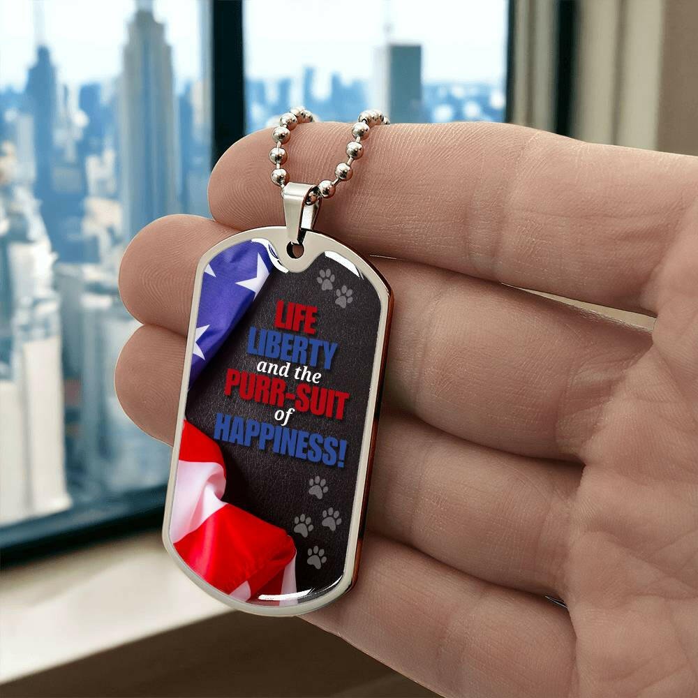 Patriotic Purrsuit Necklace - Jewelry - Epileptic Al’s Shop