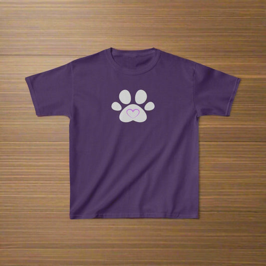 Paw Heart Kids Heavy Cotton™ Tee - Kids clothes - Epileptic Al’s Shop