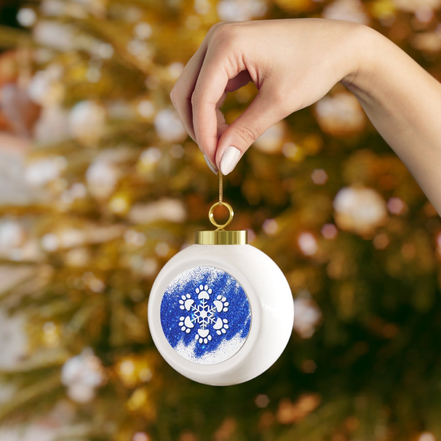 Paw Snowflake Christmas Ball Ornament - Home Decor - Epileptic Al’s Shop