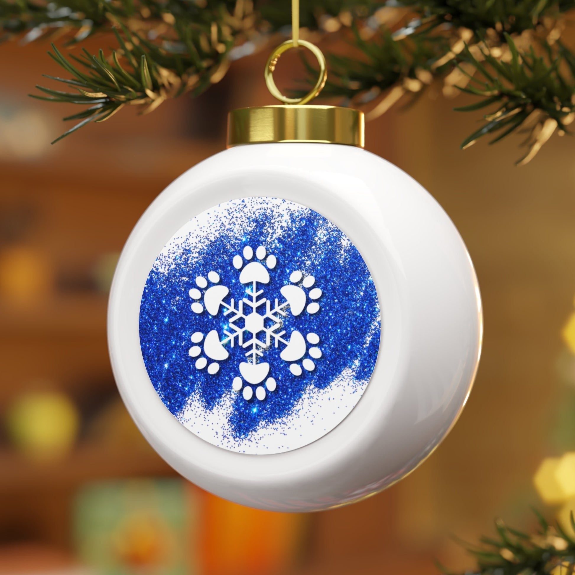 Paw Snowflake Christmas Ball Ornament - Home Decor - Epileptic Al’s Shop