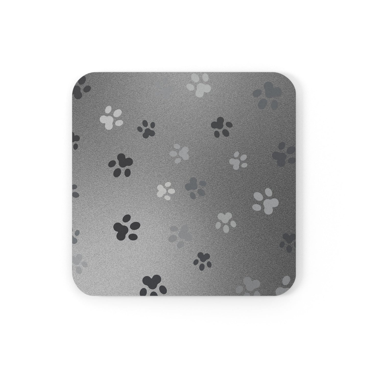 Paws in Silver Cork Back Coaster - Home Decor - Epileptic Al’s Shop