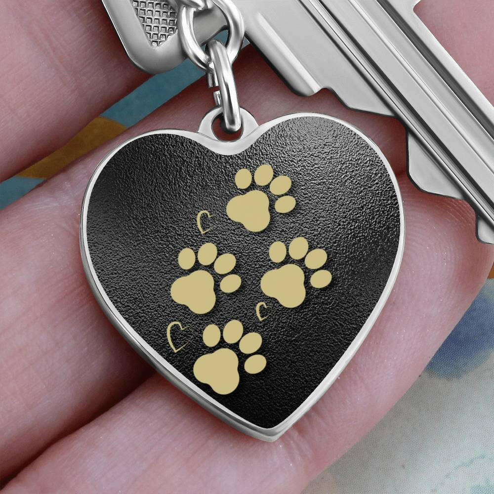 Paws on Heart Keychain - Jewelry - Epileptic Al’s Shop