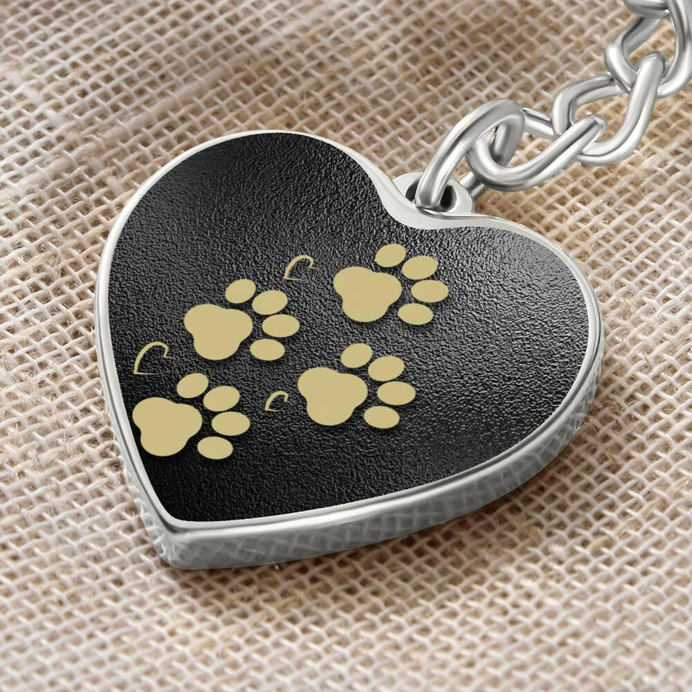 Paws on Heart Keychain - Jewelry - Epileptic Al’s Shop