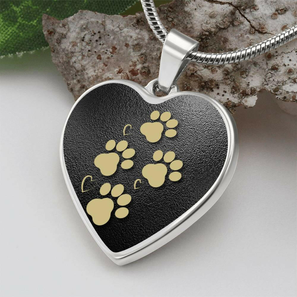 Paws on Heart Necklace - Jewelry - Epileptic Al’s Shop