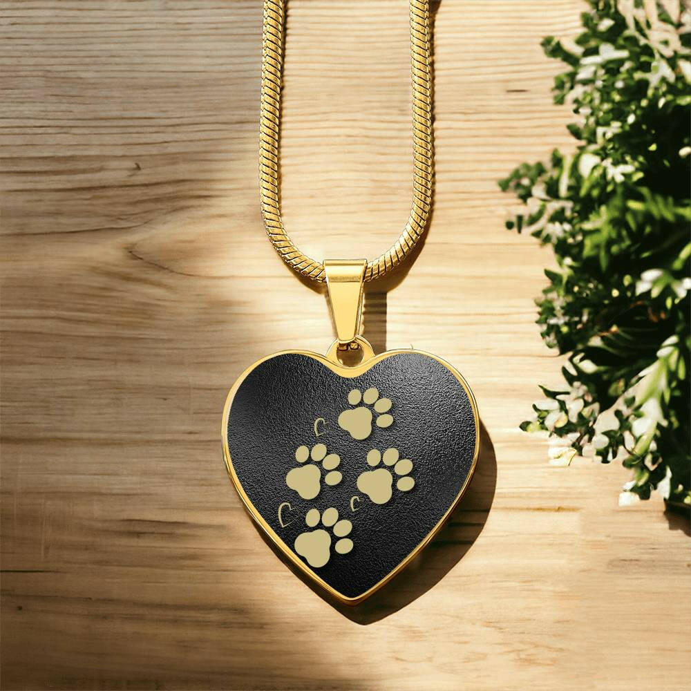 Paws on Heart Necklace - Jewelry - Epileptic Al’s Shop