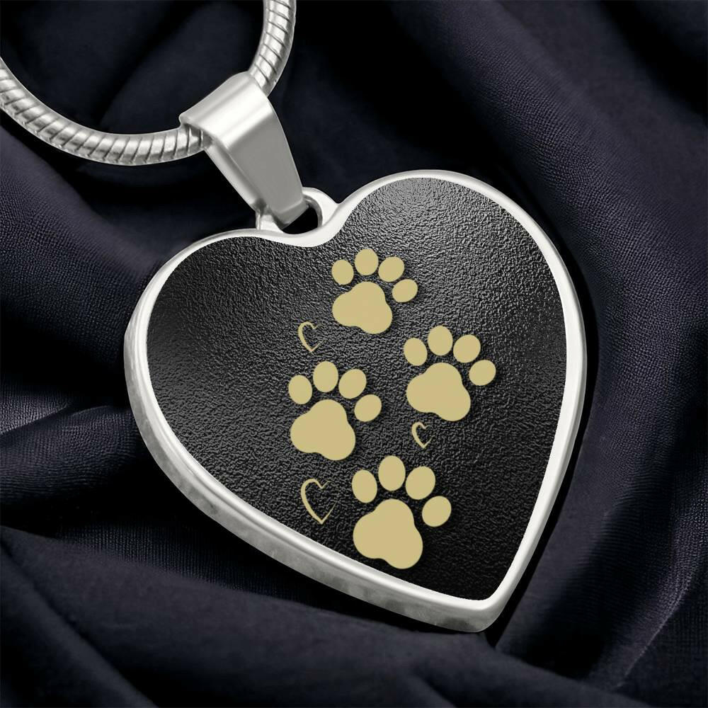 Paws on Heart Necklace - Jewelry - Epileptic Al’s Shop