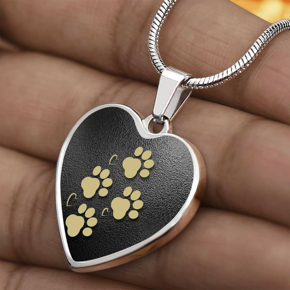 Paws on Heart Necklace - Jewelry - Epileptic Al’s Shop