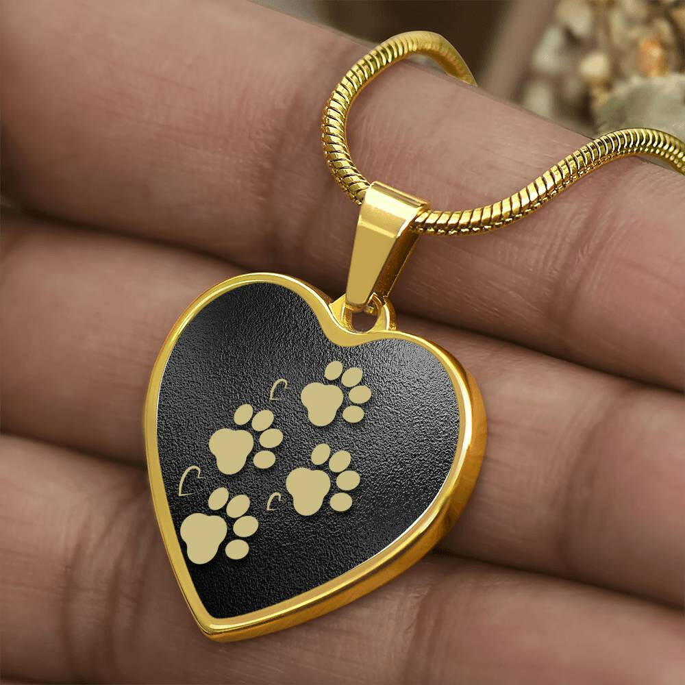 Paws on Heart Necklace - Jewelry - Epileptic Al’s Shop