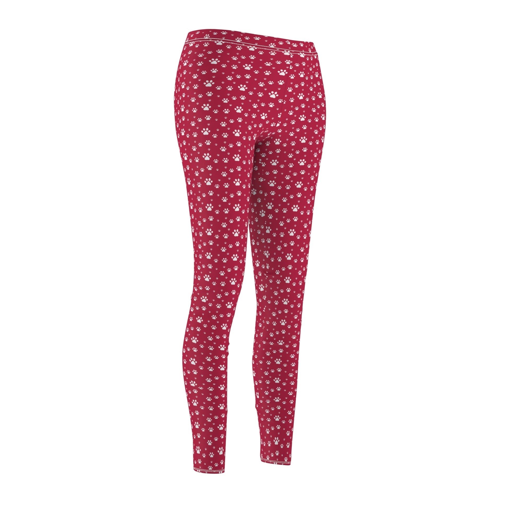 Paws on Red Women's Cut & Sew Casual Leggings - All Over Prints - Epileptic Al’s Shop