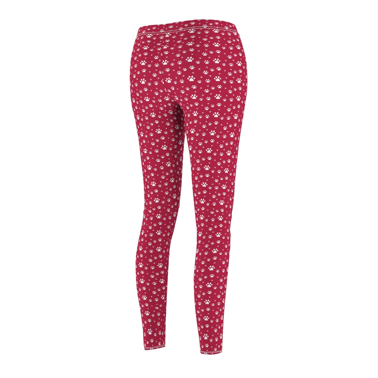 Paws on Red Women's Cut & Sew Casual Leggings - All Over Prints - Epileptic Al’s Shop