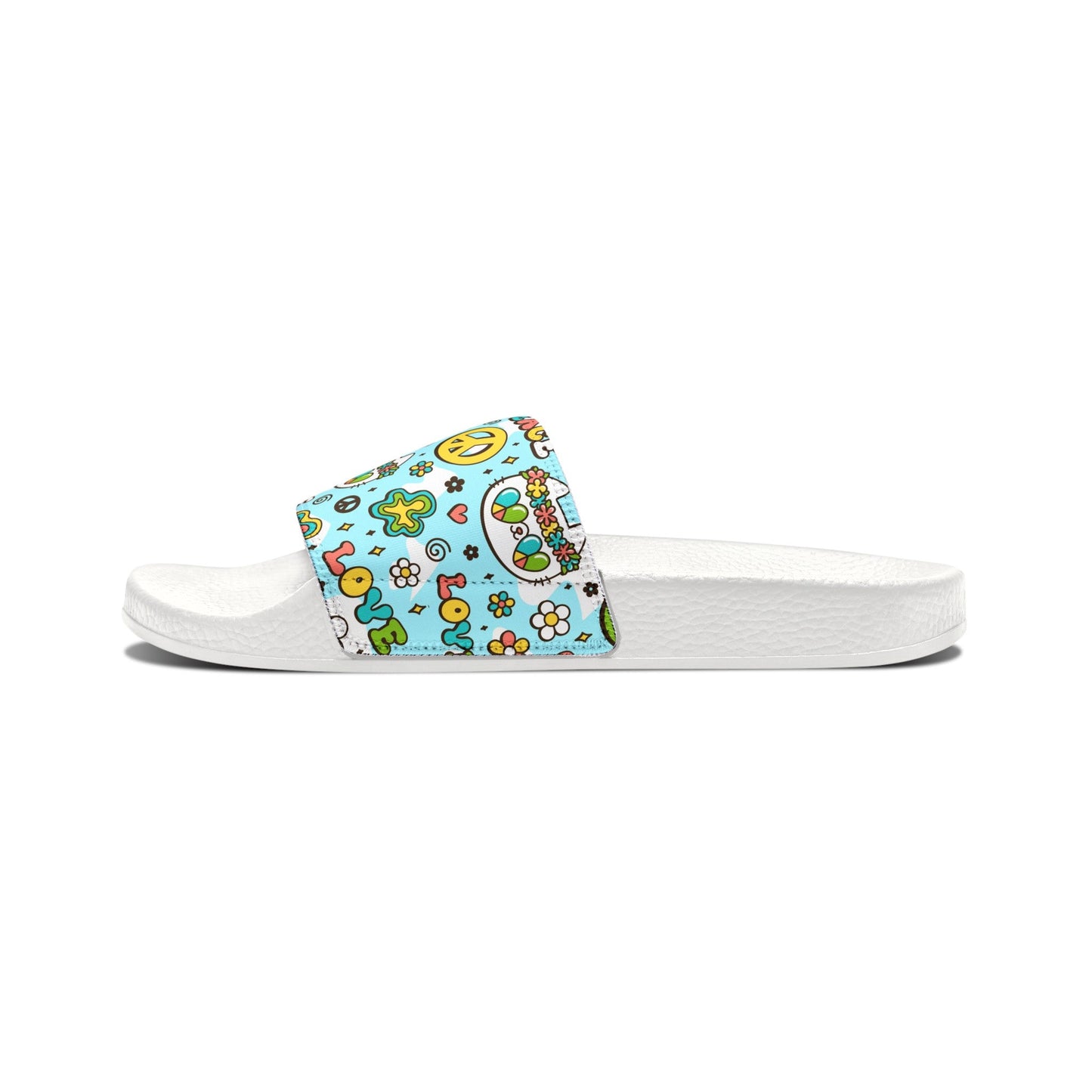 Peace & Love Kitty Youth Removable - Strap Sandals - Shoes - Epileptic Al’s Shop