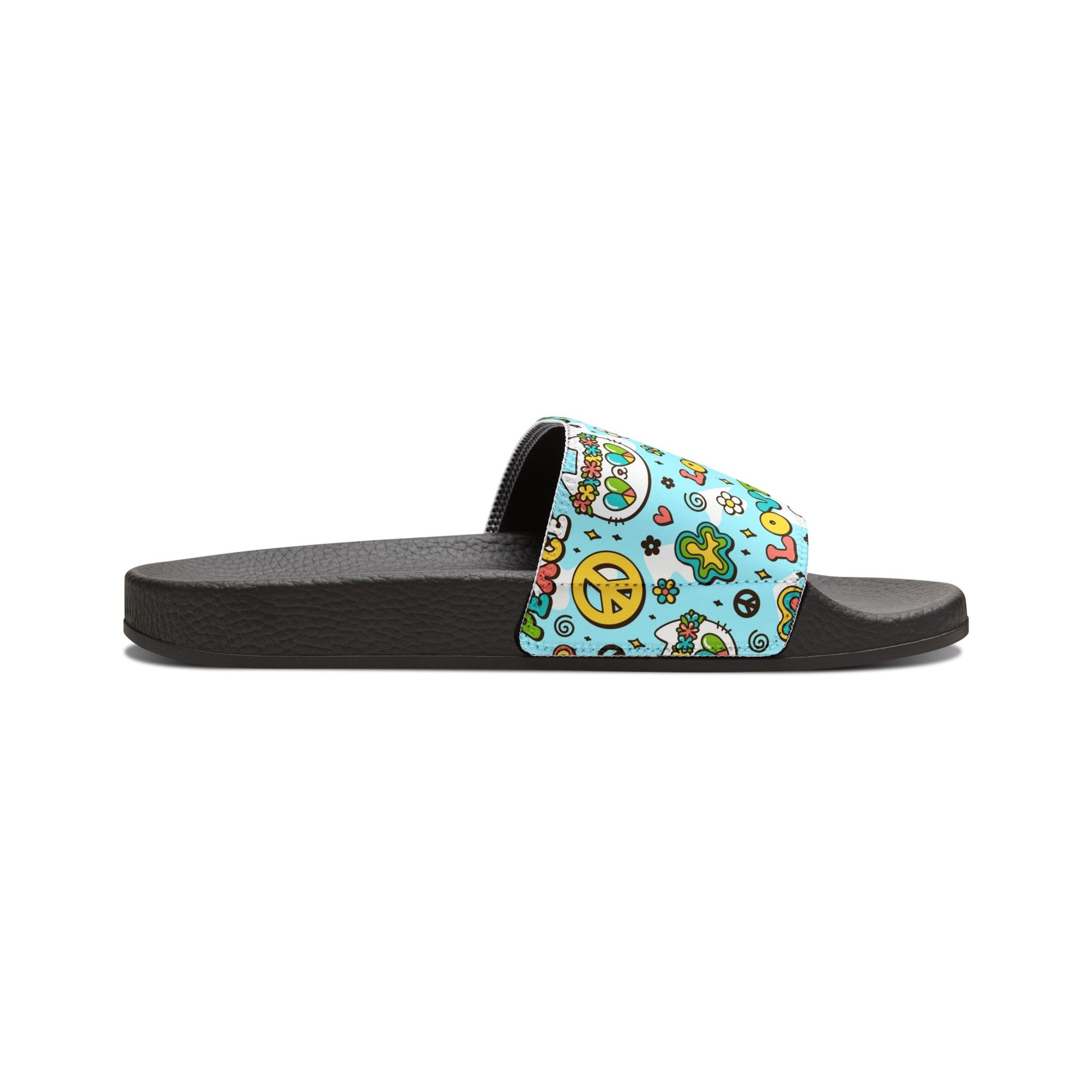 Peace & Love Kitty Youth Removable - Strap Sandals - Shoes - Epileptic Al’s Shop