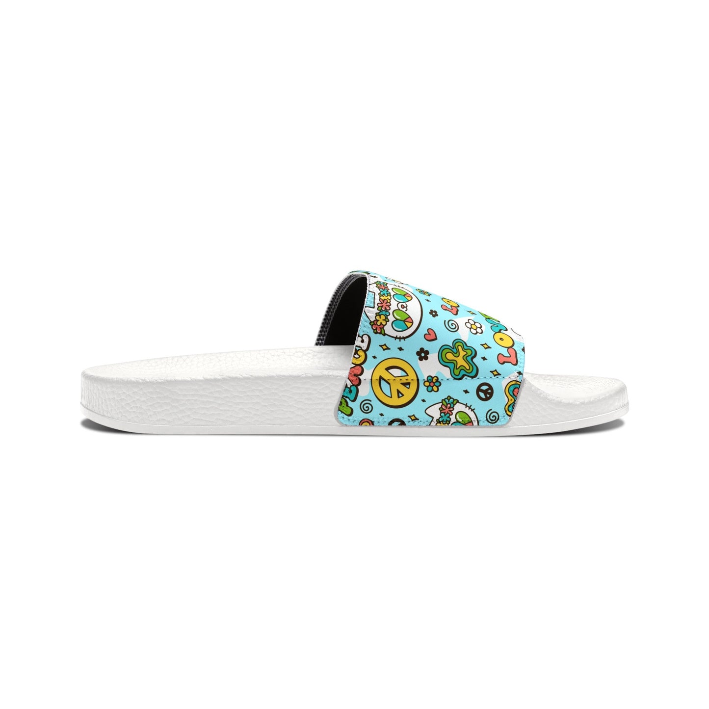 Peace & Love Kitty Youth Removable - Strap Sandals - Shoes - Epileptic Al’s Shop